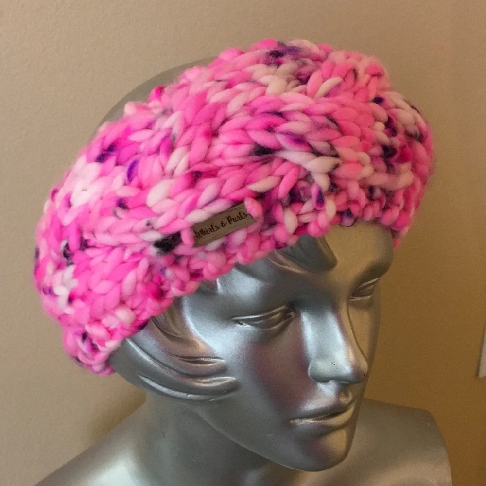 Hand Knit Women's Ear Warmer Headband Merino Wool